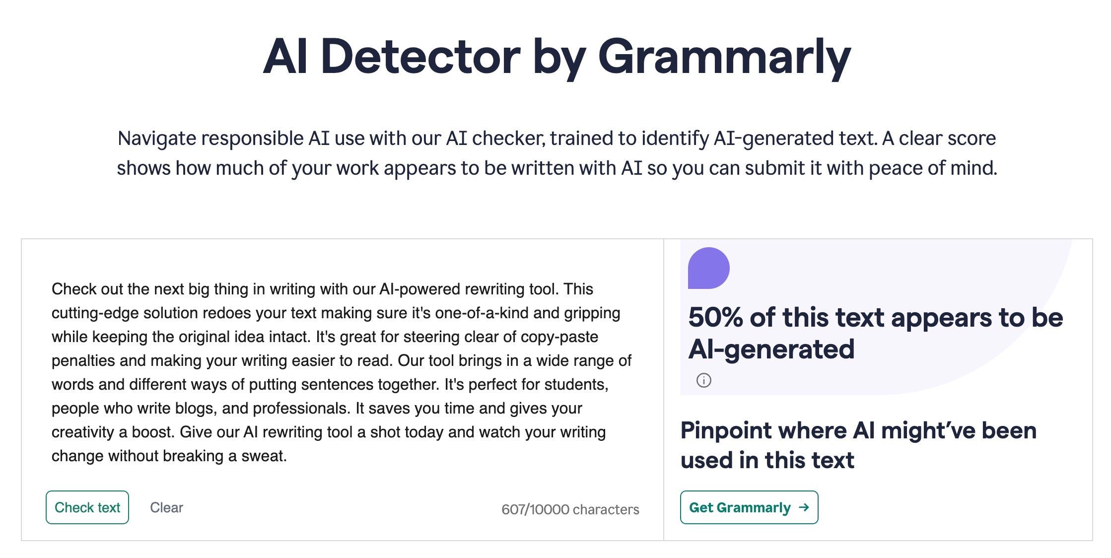 Grammarly’s AI Detector 